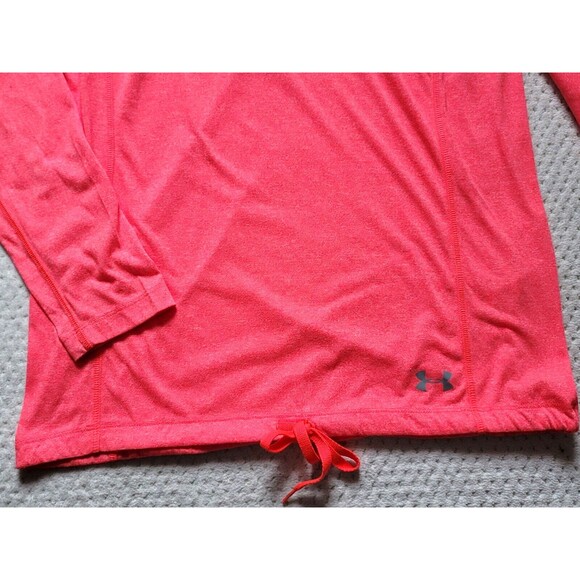 EUC Under Armour UA Threadborne Train Twist Hoodie Top Coral Red 1290041-963, M - Picture 3 of 4